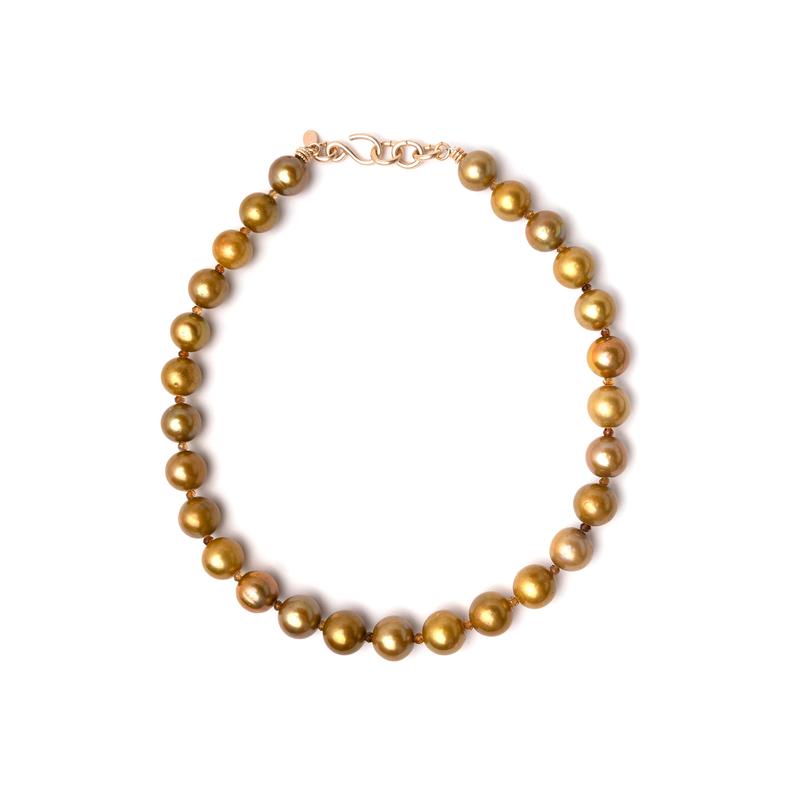 Salina Necklace #1 - Bronze Pearl Necklaces TARBAY   