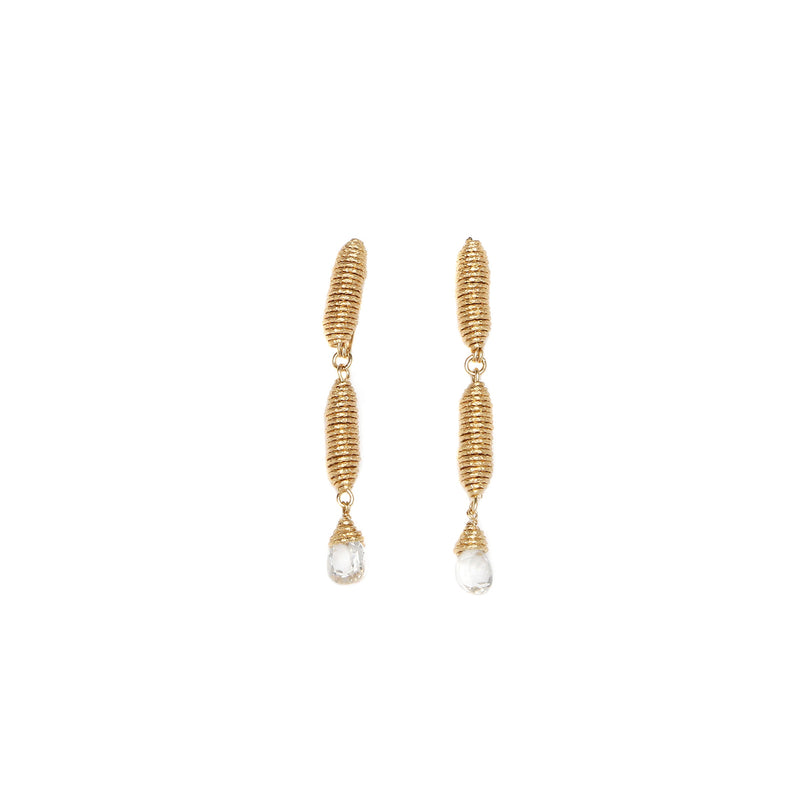 Pergamino Earrings - White Topaz Earrings TARBAY   