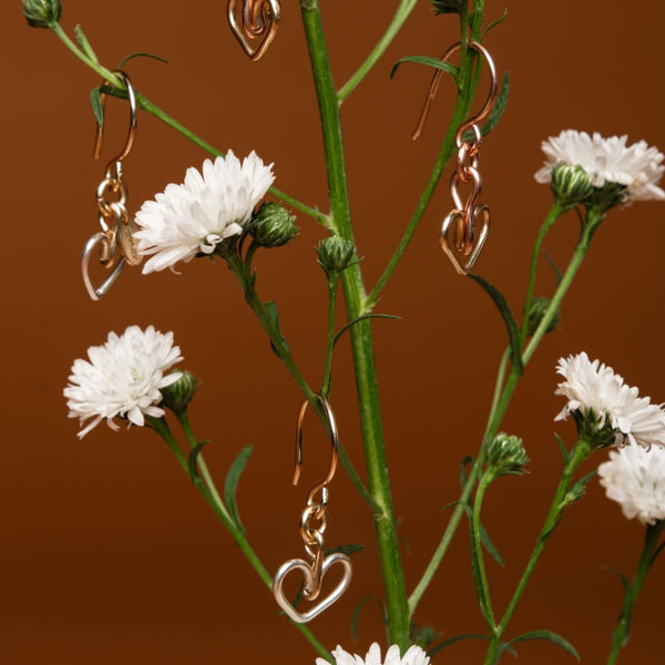 Corazon Dangle Earrings (12mm) - Rose Gold Earrings TARBAY   