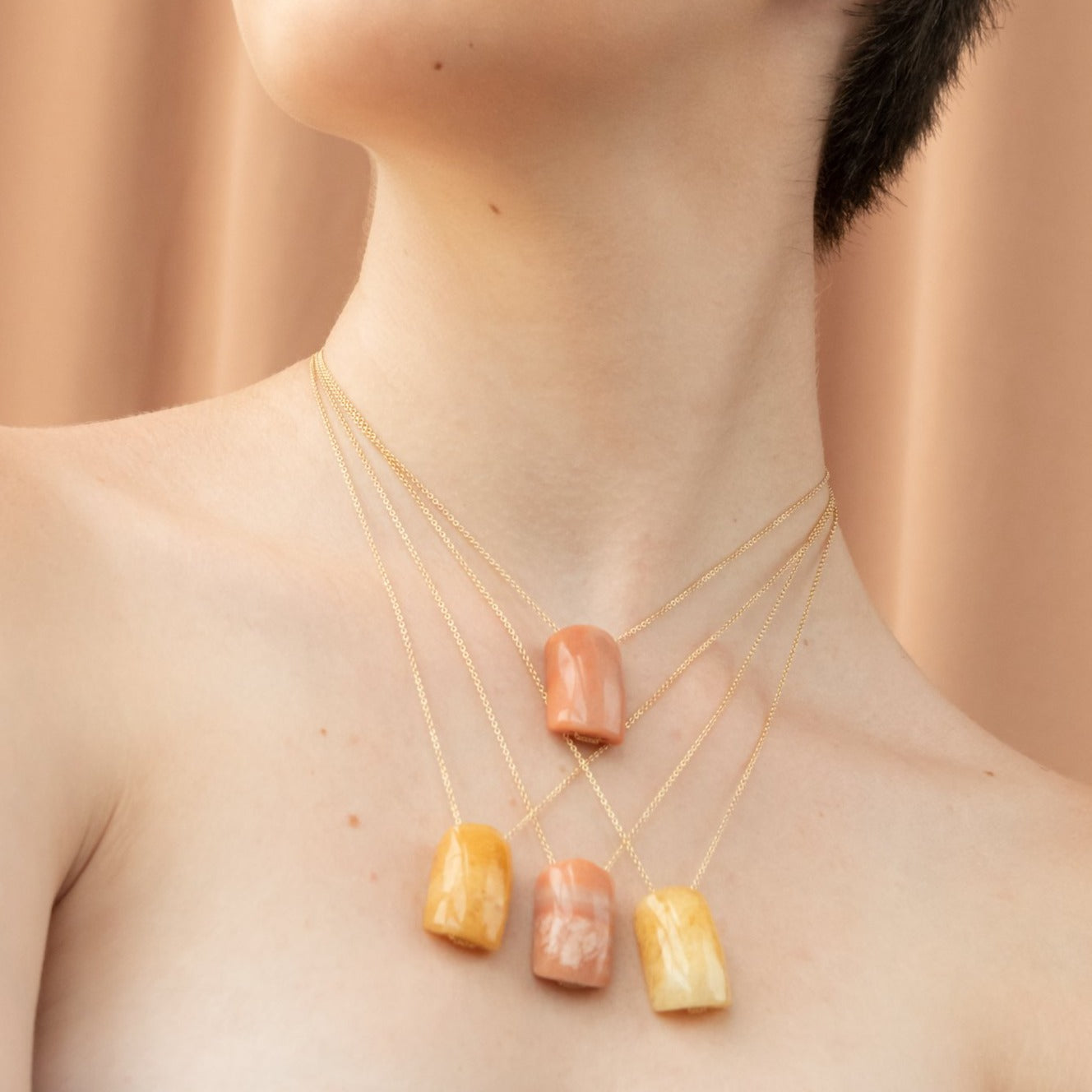 Natasha Pendant with chain - Calcite Necklaces TARBAY   