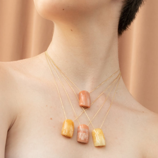 Natasha Pendant with chain - Calcite Necklaces TARBAY   