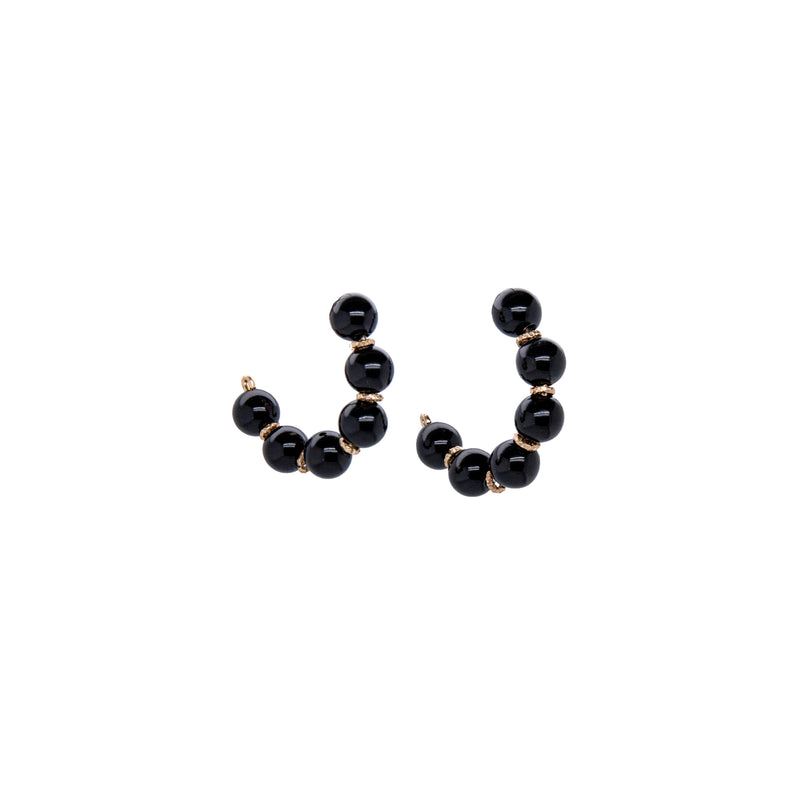 Acerola Hoop Earrings (25mm) - Black Onyx Earrings TARBAY   