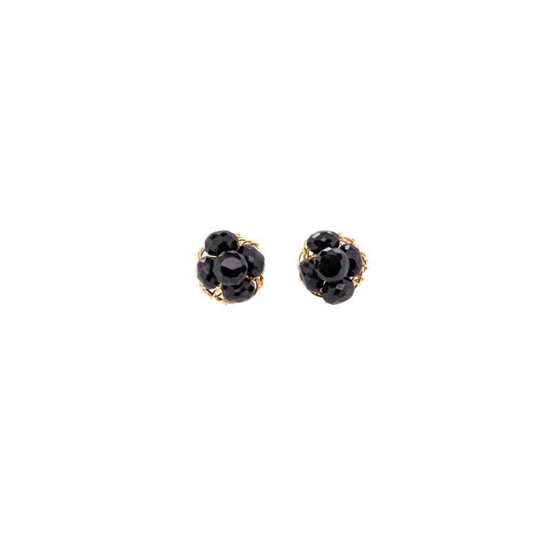 Coralia Button Earrings - Black Onyx Earrings TARBAY   