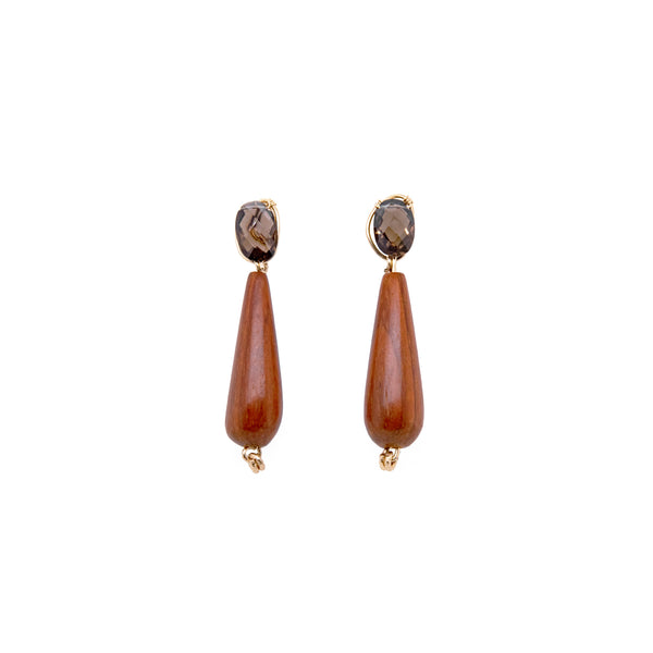 Wunuu Earring #2 - Smoky Quartz Earrings TARBAY   