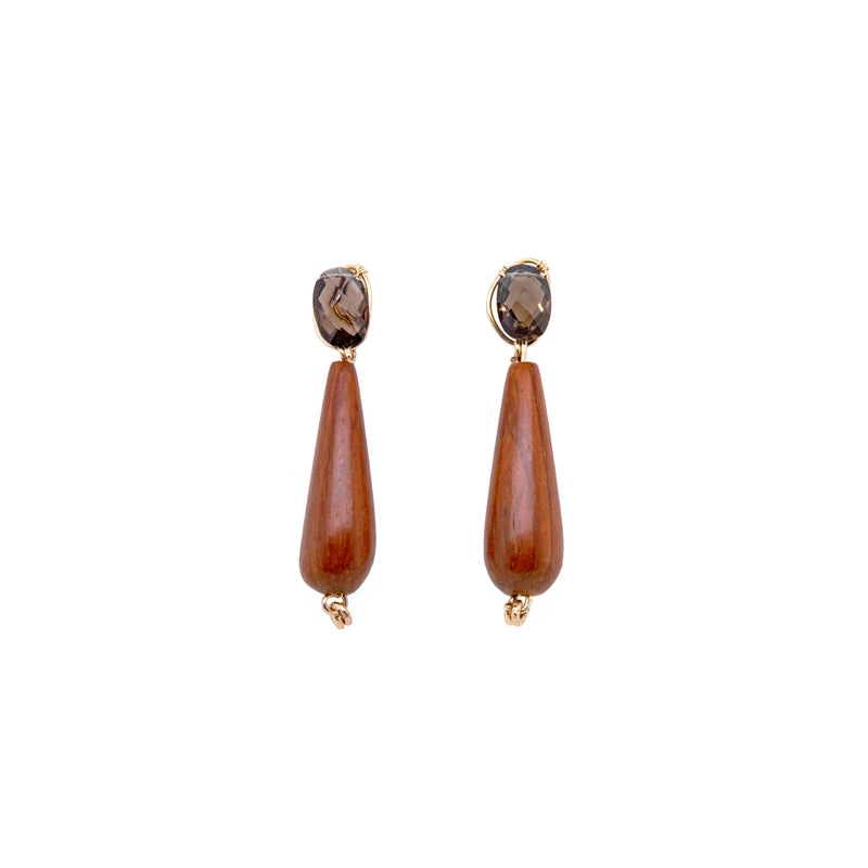 Wunuu Earring #2 - Smoky Quartz Earrings TARBAY   