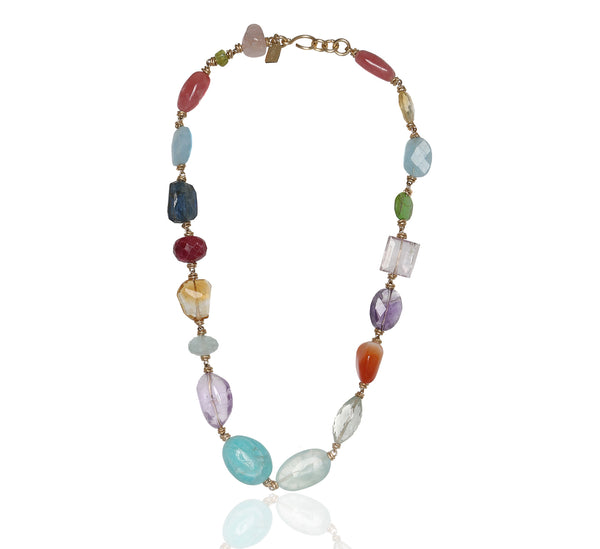 Atargati Rodocrocite  14k laminated gold Yellow Necklace Necklaces TARBAY   