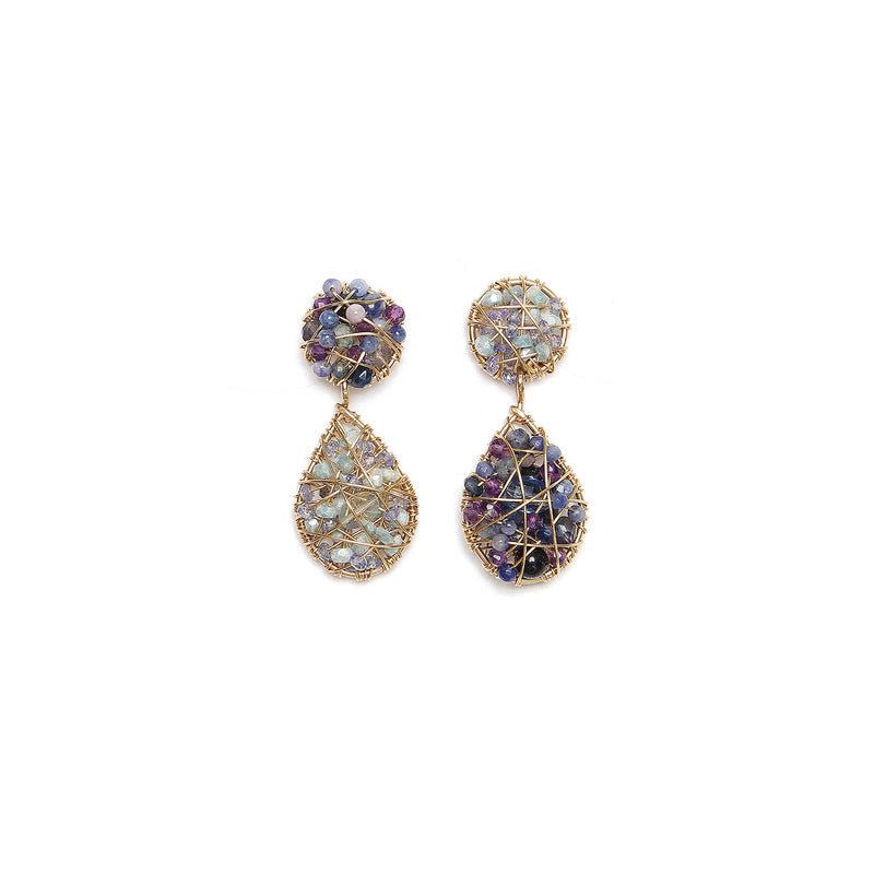 Lucia Dangle Earrings #3 - Sapphire, Tanzanite, Apatite, Sodalite & Amethyst Earrings TARBAY   