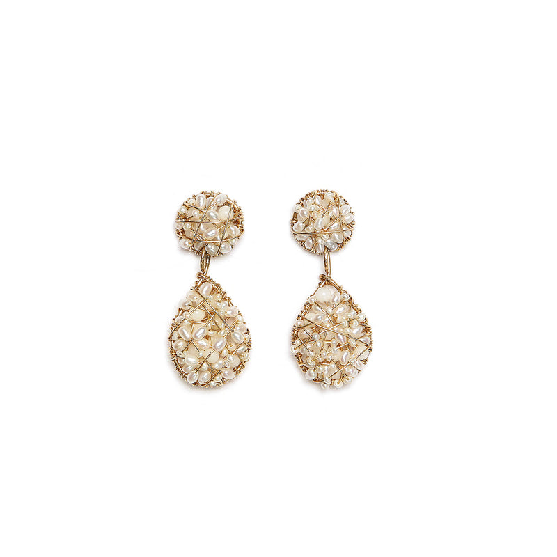 Lucia Dangle Earrings #3  - Pearl Earrings TARBAY   