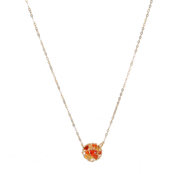 Aura Necklace #2 (10mm) - Carnelian, Fire Opal, Spessartite, Moon Stone, Sun Stone, Citrine, Imperial Topaz, Yellow Aquamarine, & Calcite Charms TARBAY   