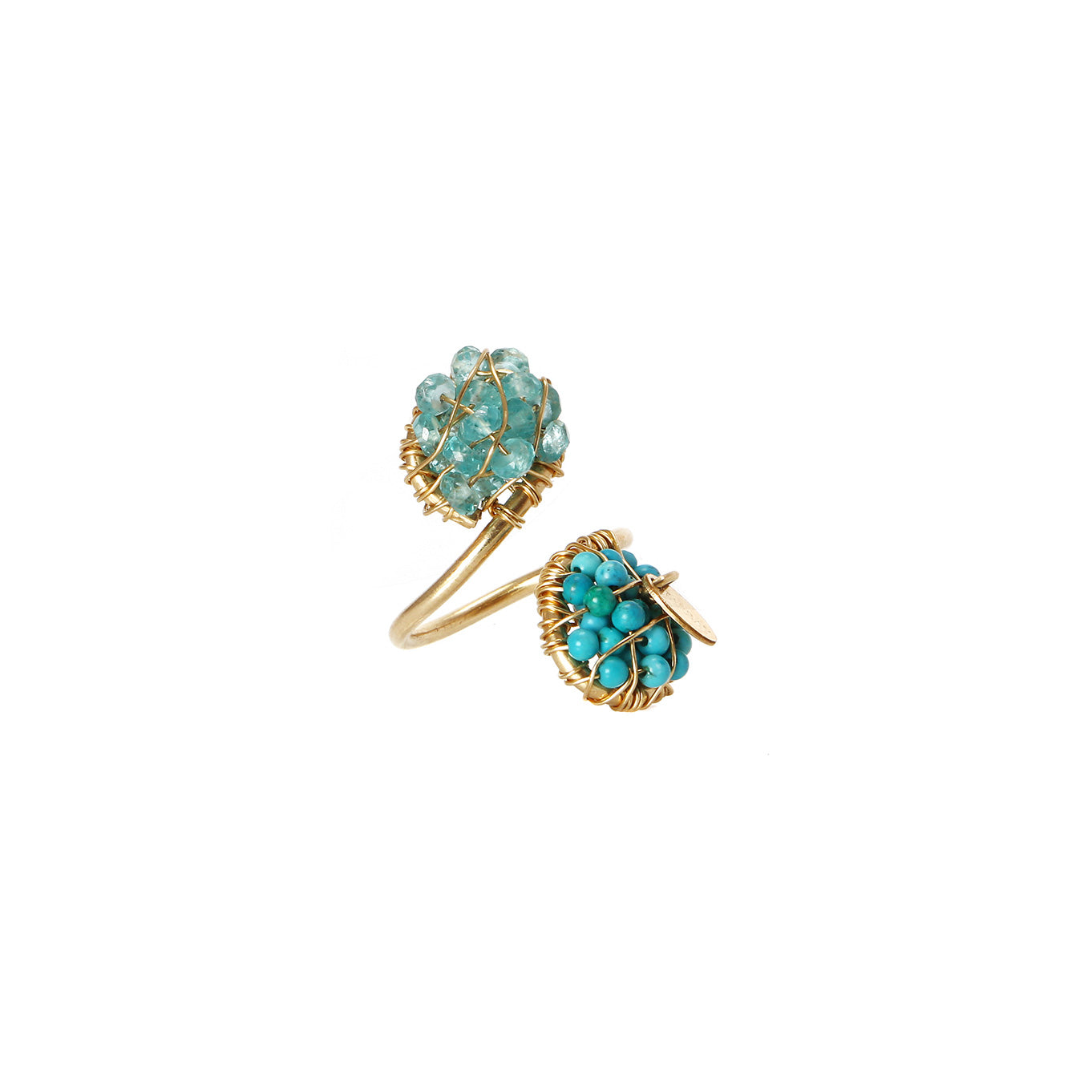 Lucia Adjustable Ring - Mix Turquoise Gems Rings TARBAY   