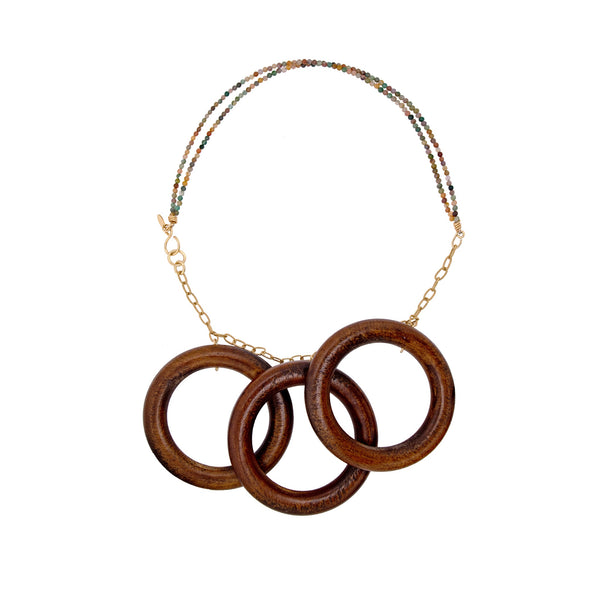 Wunuu Necklace - Carnelian, Calcite, Jade & Aventurine Necklaces TARBAY   