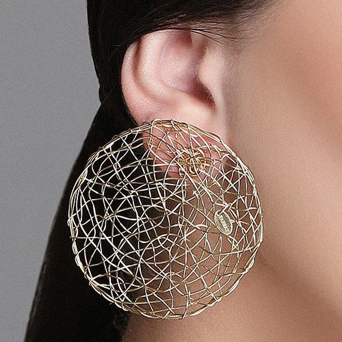 Aura Earrings #1 (50mm) - Yellow Gold Earrings TARBAY   