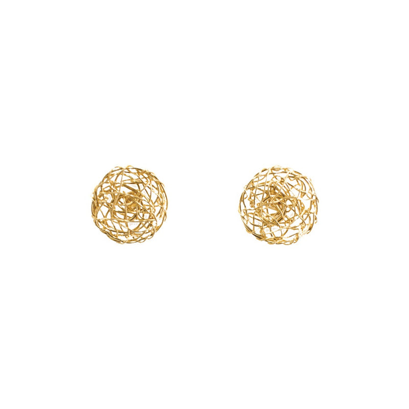 Aura Stud Earrings #1 (20mm) - Yellow Gold Earrings TARBAY   