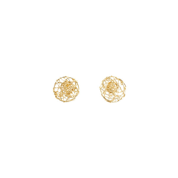 Aura Stud Earrings #1 (10mm) - Yellow Gold Earrings TARBAY   