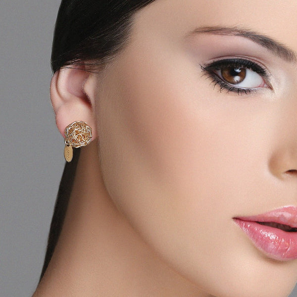 Clementina Stud Earrings #1 (12mm) - Yellow Gold Earrings TARBAY   