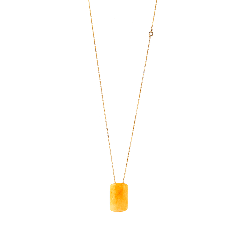 Natasha Pendant with chain - Calcite Necklaces TARBAY Orange  