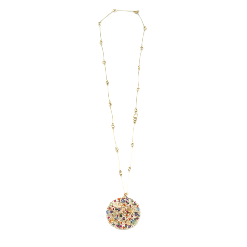 Aura Necklace #3 (50mm) - Multicolor Gems Mix Necklaces TARBAY   