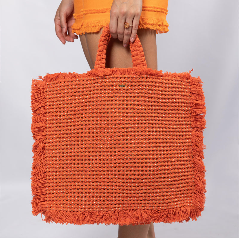 Gossypium Tote Bag - Orange & Gold Totes TARBAY   