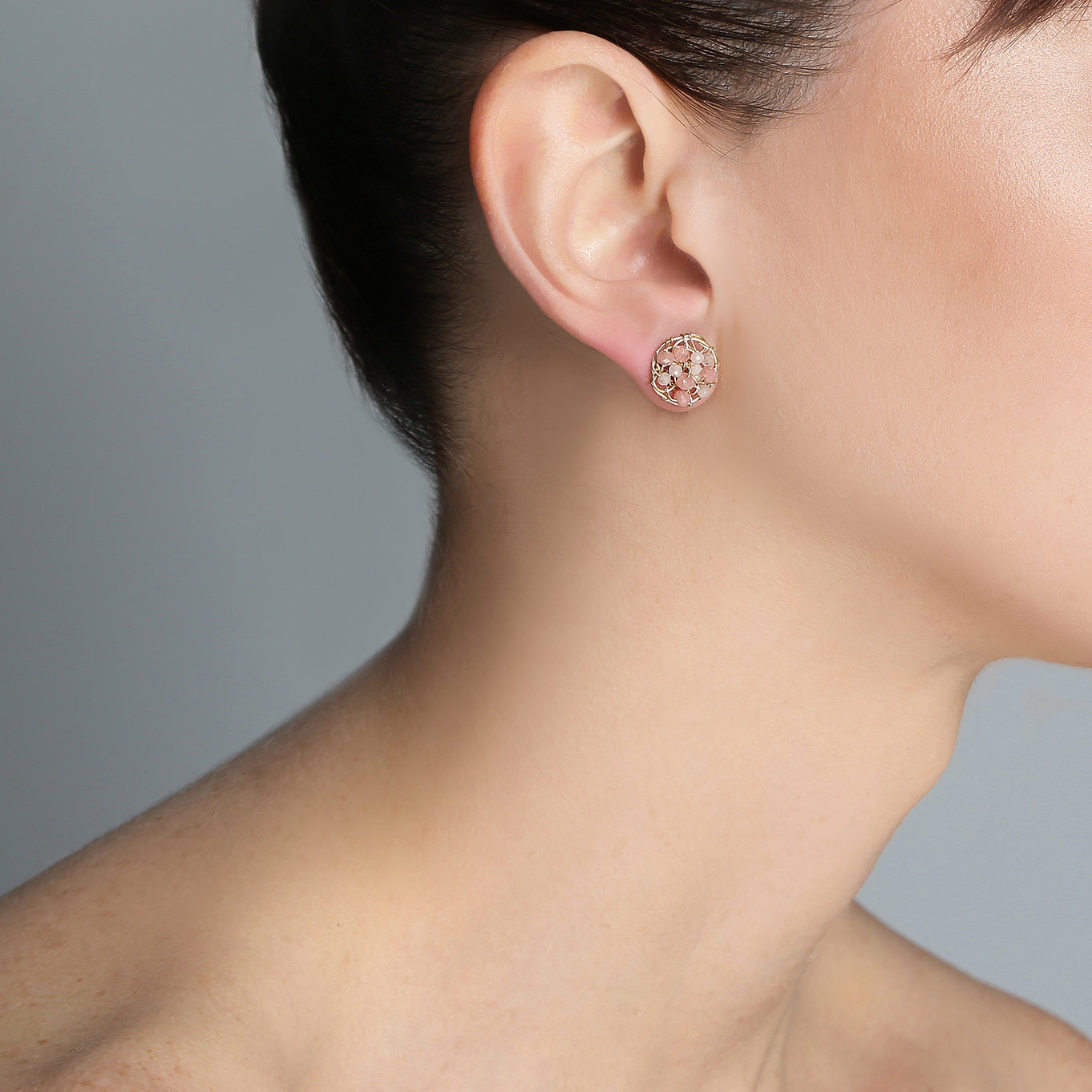 Aura Stud Earrings #1 (10mm) - Rose Mix Gems Earrings TARBAY   
