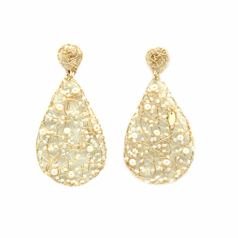 Gota Earrings #1 (55mm) - Pearl Earrings TARBAY   