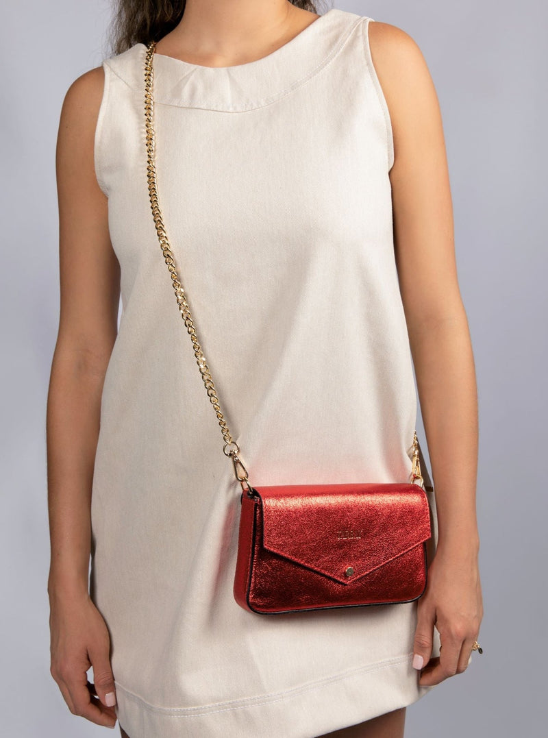 Nashira Crossbody Bag - Metalic Red Shoulder & Crossbody Bags TARBAY   