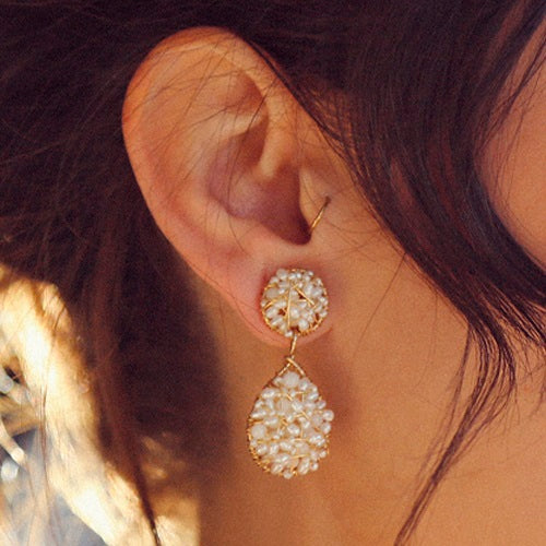 Lucia Dangle Earrings #3  - Pearl Earrings TARBAY   
