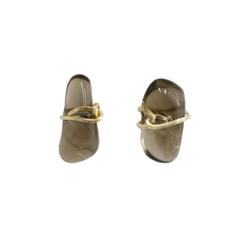 Asteroide Earrings (20mm) - Smoky Quartz Earrings TARBAY   