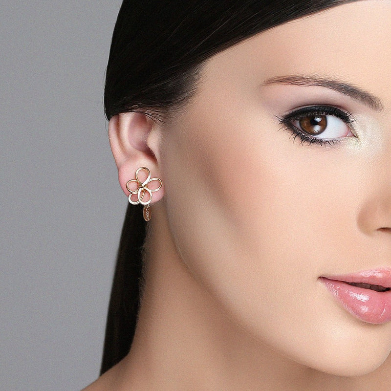 Petalos Exoticos Stud Earrings (15mm) - Yellow Gold Earrings TARBAY   