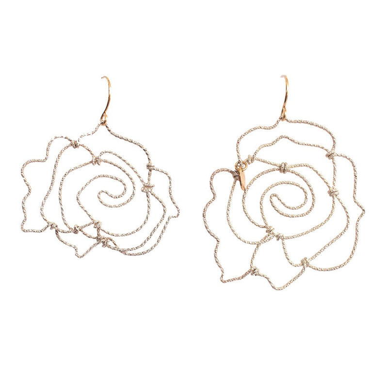 Rosas Dangle Earrings (50mm) - Rose Gold Earrings TARBAY   