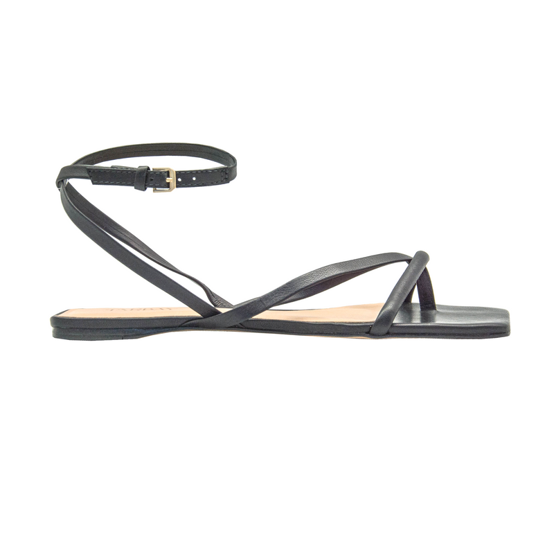 Jada Flat Sandals - Black Flats TARBAY   