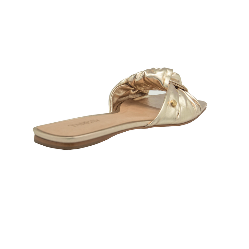 Cloe Flat Sandals - Light Gold Flats TARBAY   